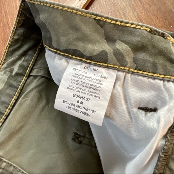 Lee Riders Ankle Pants Camouflage Camo Khaki Green Cargo Size 6 - Picture 6 of 9